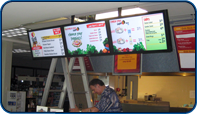 Digital Menu Screens installed by Saturn Digital Media at two Grille Works locations in London, Ontario.