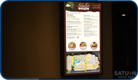 Shelleys Restaurant Menu designed and installed by Saturn Digital Media at Lamplighter Inn.