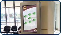 Custom Interactive Kiosk at Delhi Community Health Centre designed and installed by Saturn Digital Media