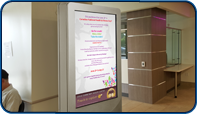 Custom Interactive Kiosk at Delhi Community Health Centre designed and installed by Saturn Digital Media